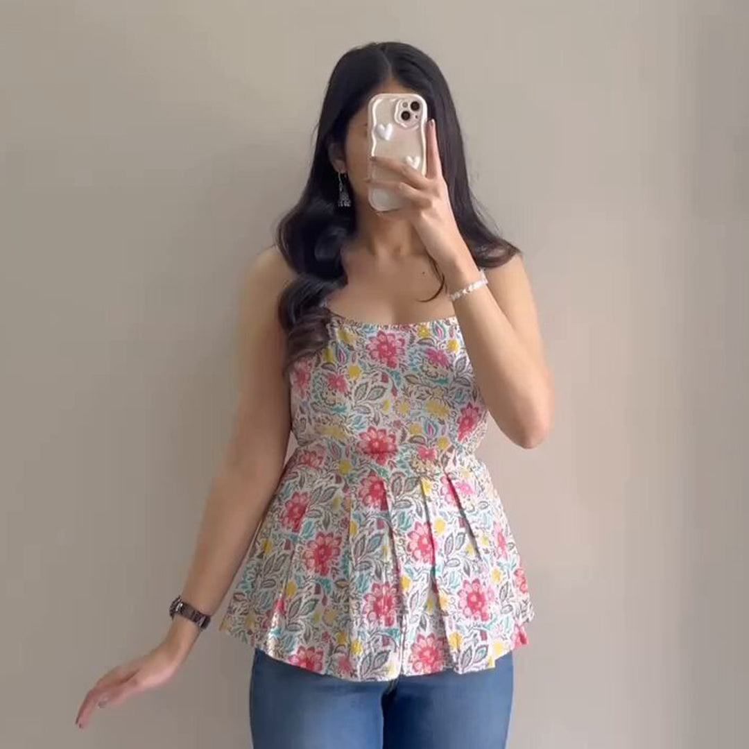 Multi Color Printed Cotton Short Kurti