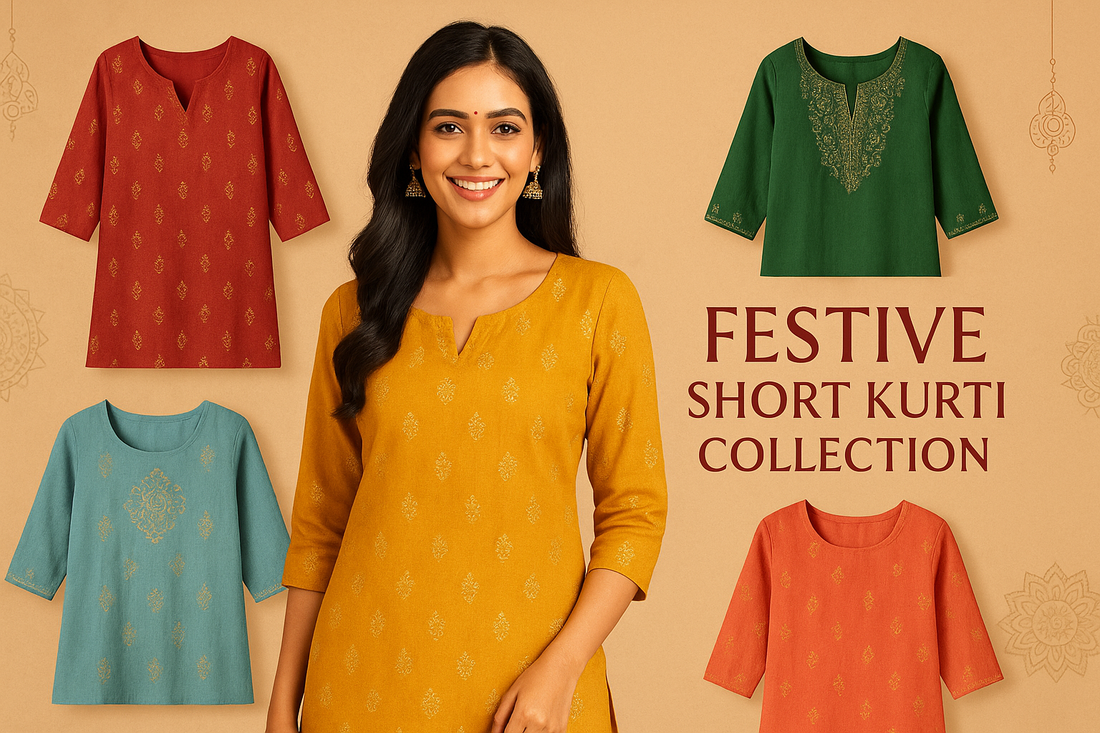 Festive Short Kurtis Online – Cotton & Trendy Styles from ₹399 | Buy 3 for ₹999